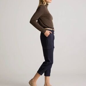 New With Tags Quince Ultra-Stretch Ponte Tapered Cargo Pants Navy Sz XL